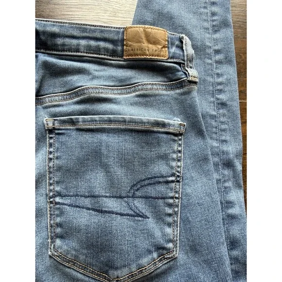 American Eagle High Rise Jegging Jeans Women 10 Regular Next Level Stretch Denim - Picture 6 of 6